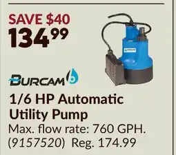 Princess Auto 1/6 HP Automatic Utility Pump offer