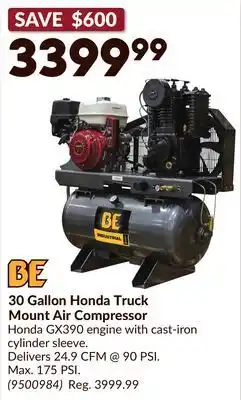 Princess Auto 30 Gallon Honda Truck Mount Air Compressor offer