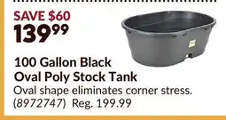Princess Auto 100 Gallon Black Oval Poly Stock Tank offer