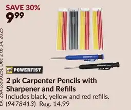 Princess Auto 2 pk Carpenter Pencils with Sharpener and Refills offer