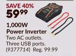Princess Auto 1,000W Power Inverter offer