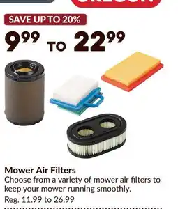 Princess Auto Mower Air Filters offer