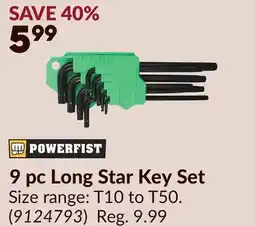 Princess Auto 9 pc Long Star Key Set offer
