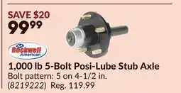 Princess Auto 1,000 lb 5-Bolt Posi-Lube Stub Axle offer