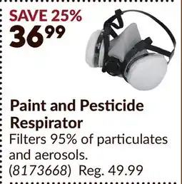 Princess Auto Paint and Pesticide Respirator offer