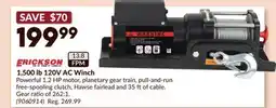 Princess Auto 1,500 lb 120V AC Winch offer