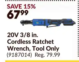 Princess Auto 20V 3/8 in. Cordless Ratchet Wrench, Tool Only offer