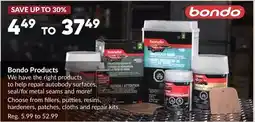 Princess Auto Bondo Products offer