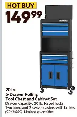 Princess Auto 20 in. 5-Drawer Rolling Tool Chest and Cabinet Set offer