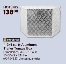 Princess Auto 4-3/4 cu. ftAluminum Trailer Tongue Box offer
