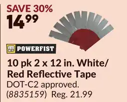 Princess Auto 10 pk 2 x 12 in. White/ Red Reflective Tape offer