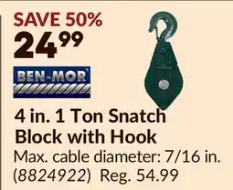Princess Auto 4 in. 1 Ton Snatch Block with Hook offer