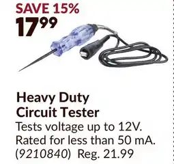 Princess Auto Heavy Duty Circuit Tester offer