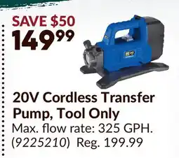 Princess Auto POWERFIST 20V Cordless Transfer Pump offer