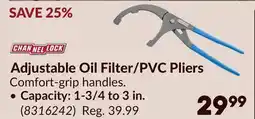 Princess Auto Adjustable Oil Filter/PVC Pliers offer