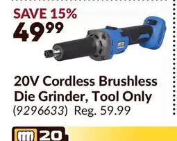 Princess Auto 20V Cordless Brushless Die Grinder, Tool Only offer