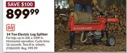Princess Auto 14 Ton Electric Log Splitter offer