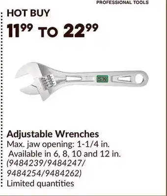 Princess Auto Adjustable Wrenches offer