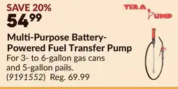 Princess Auto Multi-Purpose Battery- Powered Fuel Transfer Pump offer