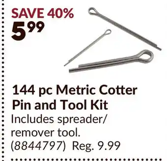 Princess Auto 144 pc Metric Cotter Pin and Tool Kit offer