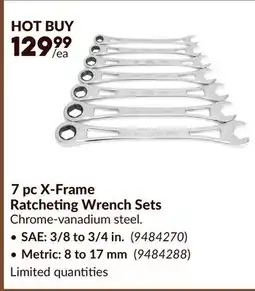 Princess Auto 7 pc X-Frame Ratcheting Wrench Sets offer