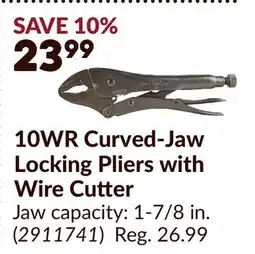 Princess Auto 10WR Curved-Jaw Locking Pliers with Wire Cutter offer