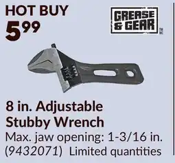 Princess Auto 8 in. Adjustable Stubby Wrench offer