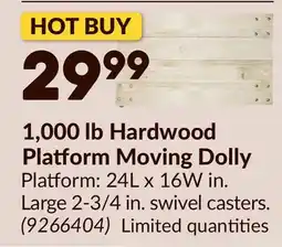 Princess Auto 1,000 lb Hardwood Platform Moving Dolly offer