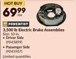 Princess Auto POWERFIST 3,500 lb Electric Brake Assemblies offer
