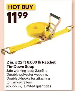 Princess Auto 2 in. x 22 ft8,000 lb Ratchet Tie-Down Strap offer
