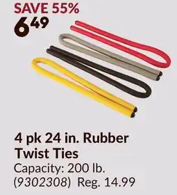 Princess Auto 4 pk 24 in. Rubber Twist Ties offer