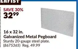 Princess Auto POWERFIST 16 x 32 in. Galvanized Metal Pegboard offer