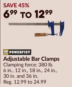 Princess Auto Adjustable Bar Clamps offer