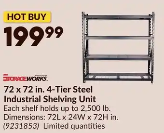 Princess Auto 72 x 72 in. 4-Tier Steel Industrial Shelving Unit offer