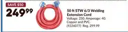 Princess Auto 50 ftSTW 6/3 Welding Extension Cord offer