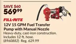 Princess Auto 12V 15 GPM Fuel Transfer Pump with Manual Nozzle offer