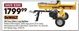 Princess Auto DEWALT 28 Ton 196cc Log Splitter offer