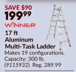 Princess Auto WINNER 17 Aluminum Multi-Task Ladder offer