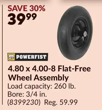 Princess Auto 4.80 x 4.00-8 Flat-Free Wheel Assembly offer
