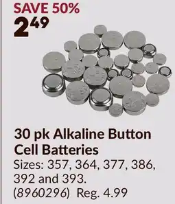 Princess Auto 30 pk Alkaline Button Cell Batteries offer