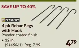 Princess Auto POWERFIST 4 pk Rebar Pegs with Hook offer