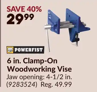 Princess Auto 6 in. Clamp-On Woodworking Vise offer