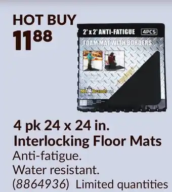 Princess Auto 4 pk 24 x 24 in. Interlocking Floor Mats offer