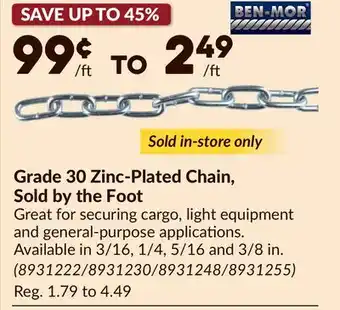 Princess Auto Grade 30 Zinc-Plated Chain, Sold by the Foot offer