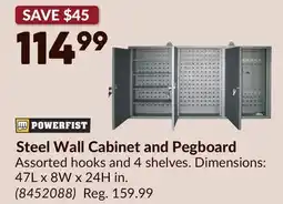 Princess Auto POWERFIST Steel Wall Cabinet and Pegboard offer