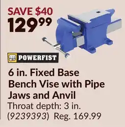 Princess Auto 6 in. Fixed Base Bench Vise with Pipe Jaws and Anvil offer