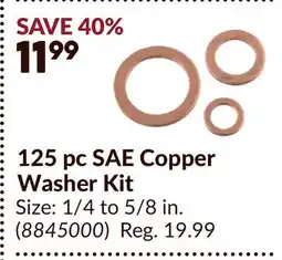Princess Auto 125 pc SAE Copper Washer Kit offer