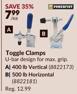 Princess Auto Toggle Clamps offer