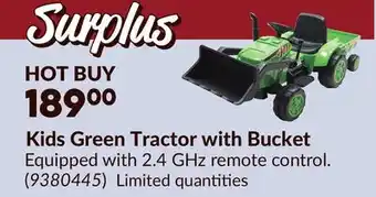 Princess Auto Kids Green Tractor with Bucket offer