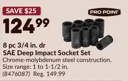 Princess Auto 8 pc 3/4 in. dr SAE Deep Impact Socket Set offer